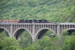NS 3605 leads train H61 over Martin's Creek Viaduct